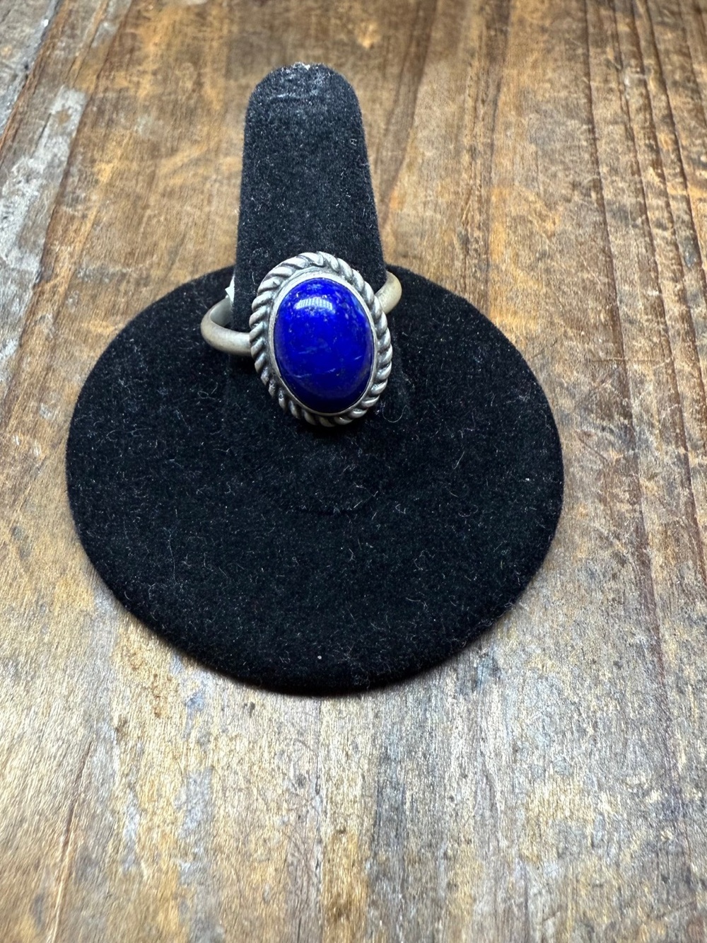 Sterling Silver Blue Lapis Cabochon Ring - Women Jewelry